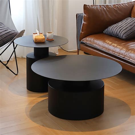 Promotions Black Round Modern Coffee Table